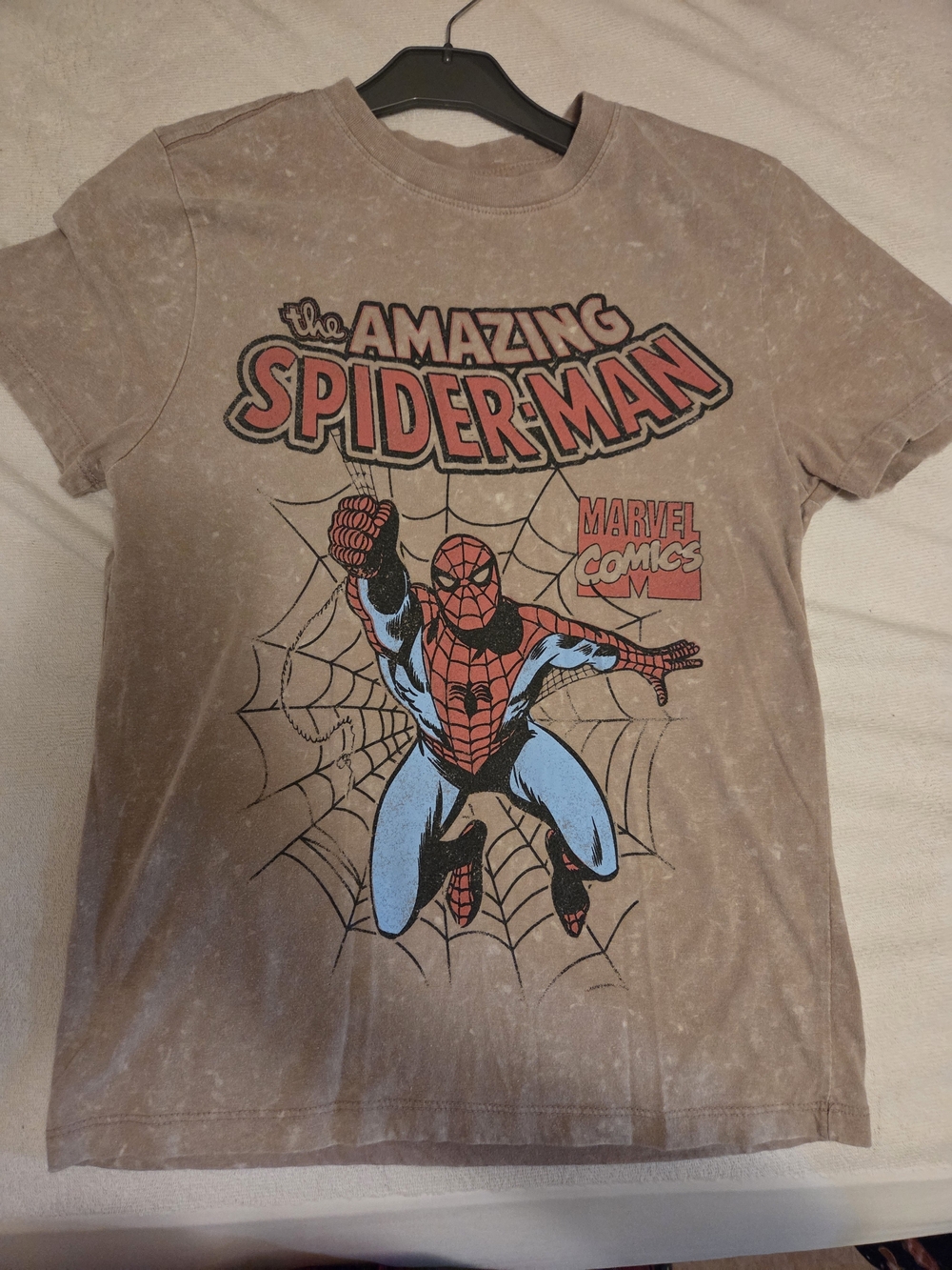 Marvel Spider-Man Graphic Tee - Brown with Red & Black Print